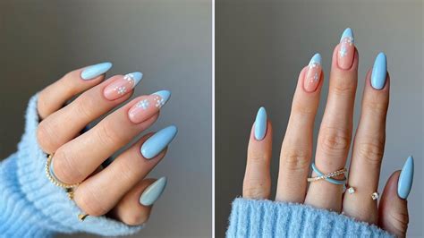 light blue aesthetic nails.